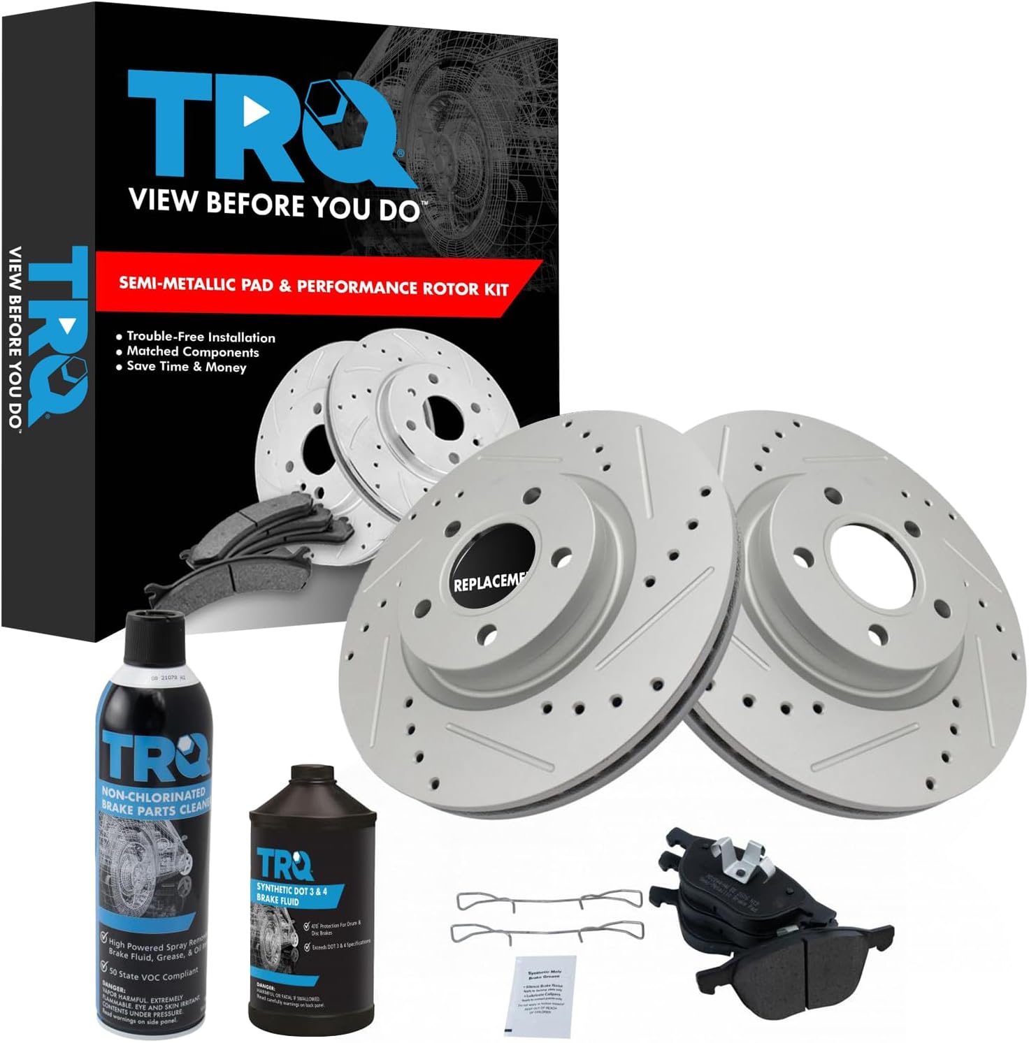 TRQ Front Brake Pad & Rotor Kit for C30 C70 S40 V50