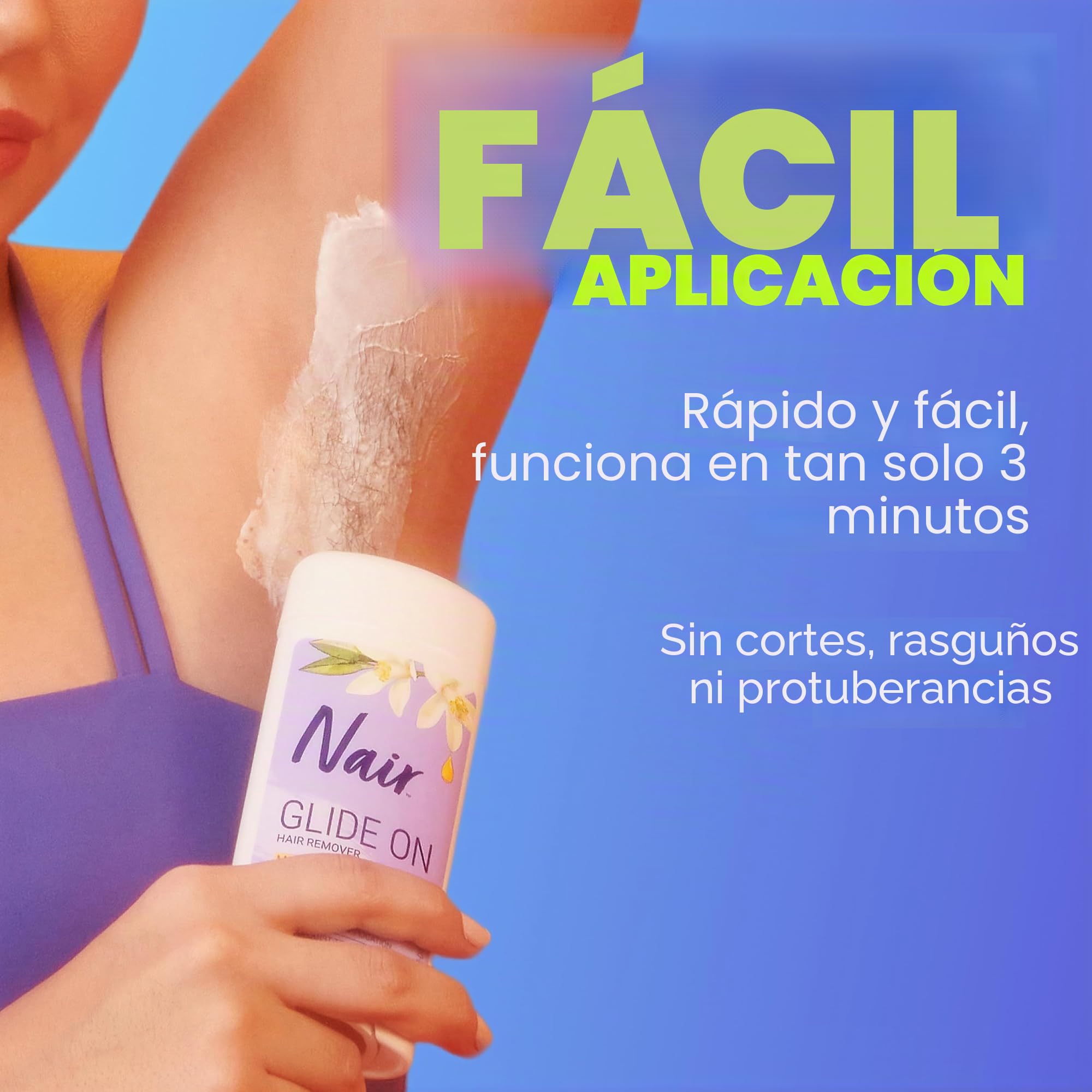 Nair Hair Remover Glides Away Max, Moroccan Argán Oil, for Bikini, Arms & Underarms, 3.3 Oz. by Nair