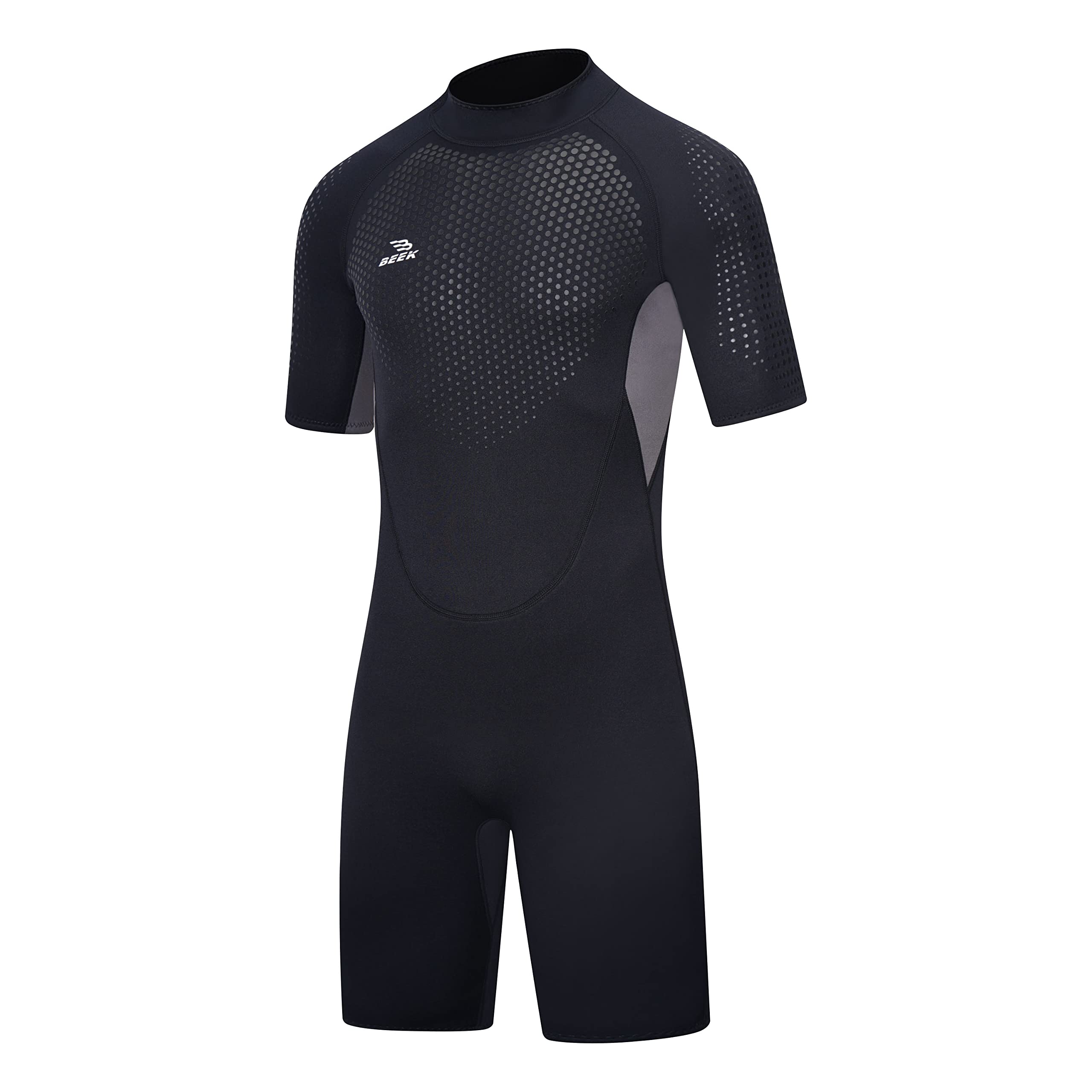 Combinaison en néoprène courte de 3 mm pour homme avec fermeture éclair dans le dos pour la plongée, la plongée avec tuba, le surf, le kayak, la combinaison en néoprène à manches courtes pour les