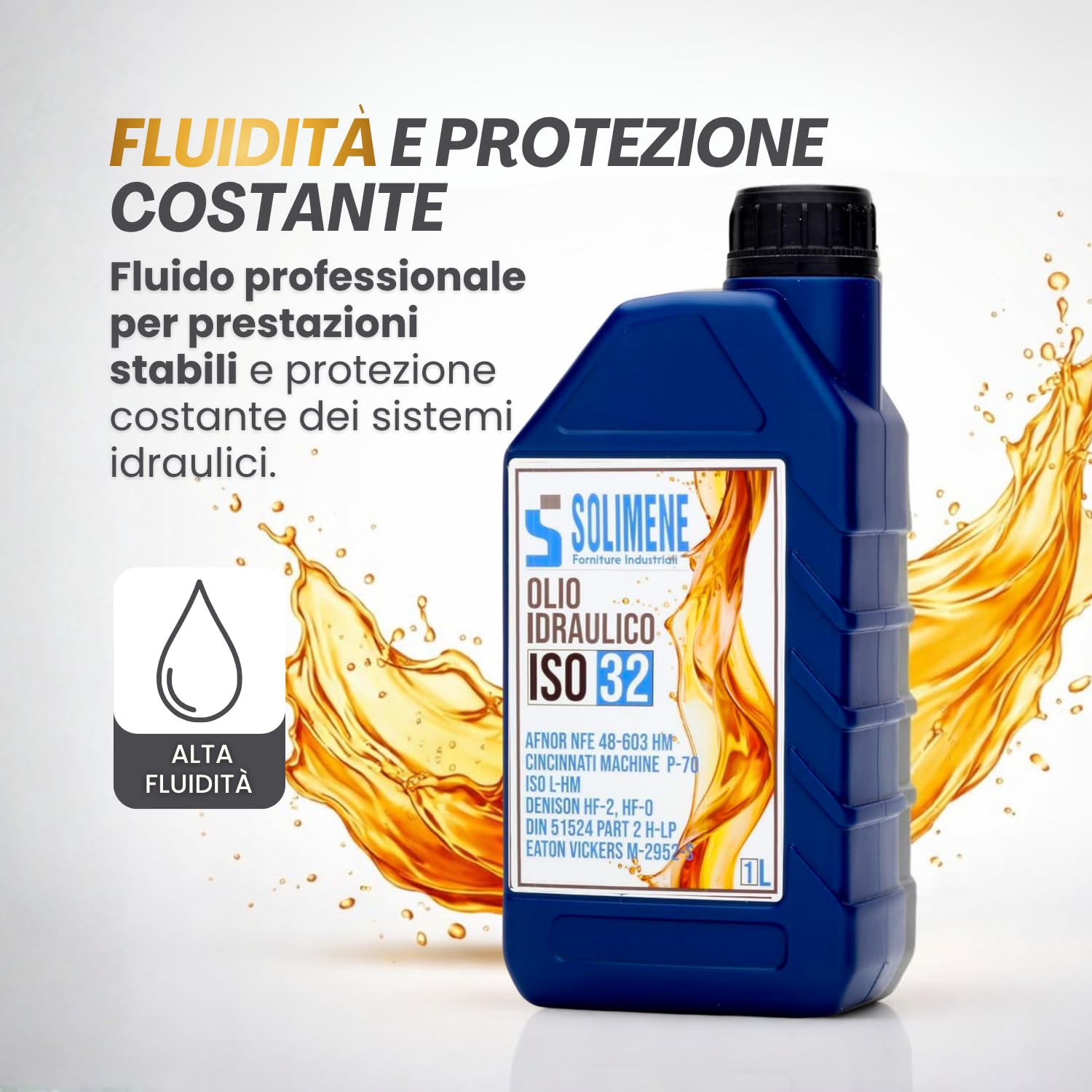 Olio Idraulico ISO VG 32 HLP 1L – Hydraulic Oil Anti-Usura e Anti-Schiuma per Muletti, Trattori, Spaccalegna, Transpallet e Pompe Idrauliche – DIN 51524 Parte 2 (ISO L-HM)