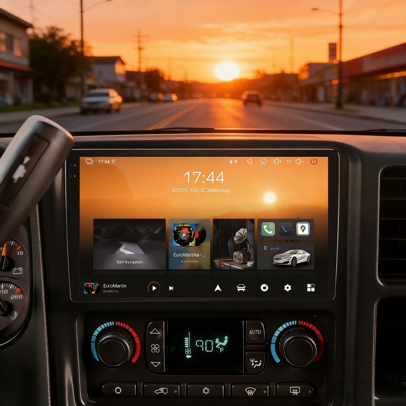 Photo 1 of 4G+64G Android 15 Car Radio for 2003-2006 Chevrolet Chevy Silverado Tahoe GMC Sierra Yukon, 9 inch Touch Screen Car Stereo Built-in GPS, Wireless CarPlay/Android Auto, AM/FM/RDS Radio, WiFi, SWC