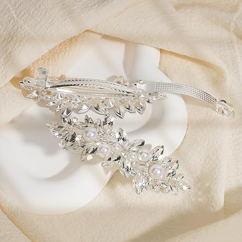 Miniatura 5 de Diamantes De Imitación Nupcial Pinzas De Pelo De Cristal Pasador De Boda Francesa Horquillas Accesorios Para El Cabello Para Novia Damas De Honor