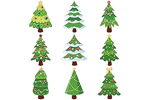 Adorable 45-Piece Christmas Tree Cutouts: Deck Your Halls with Holiday Spirit
