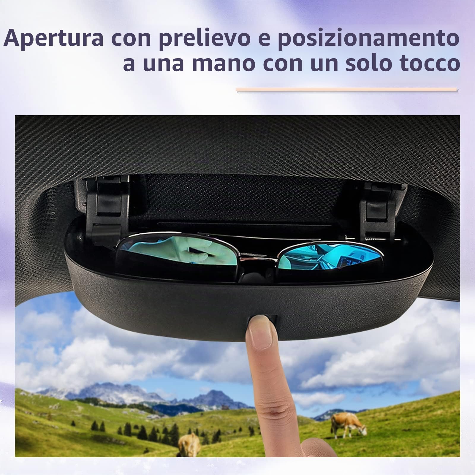 LUWU Compatibile con BMW F30 F10 F12 F01 G20 G30 G32 G11 X1 X3 X5 X7 Porta Occhiali da Sole Auto Custodia per Occhiali da Sole Accessori Interni per Auto Custodia per Occhiali (Nero)