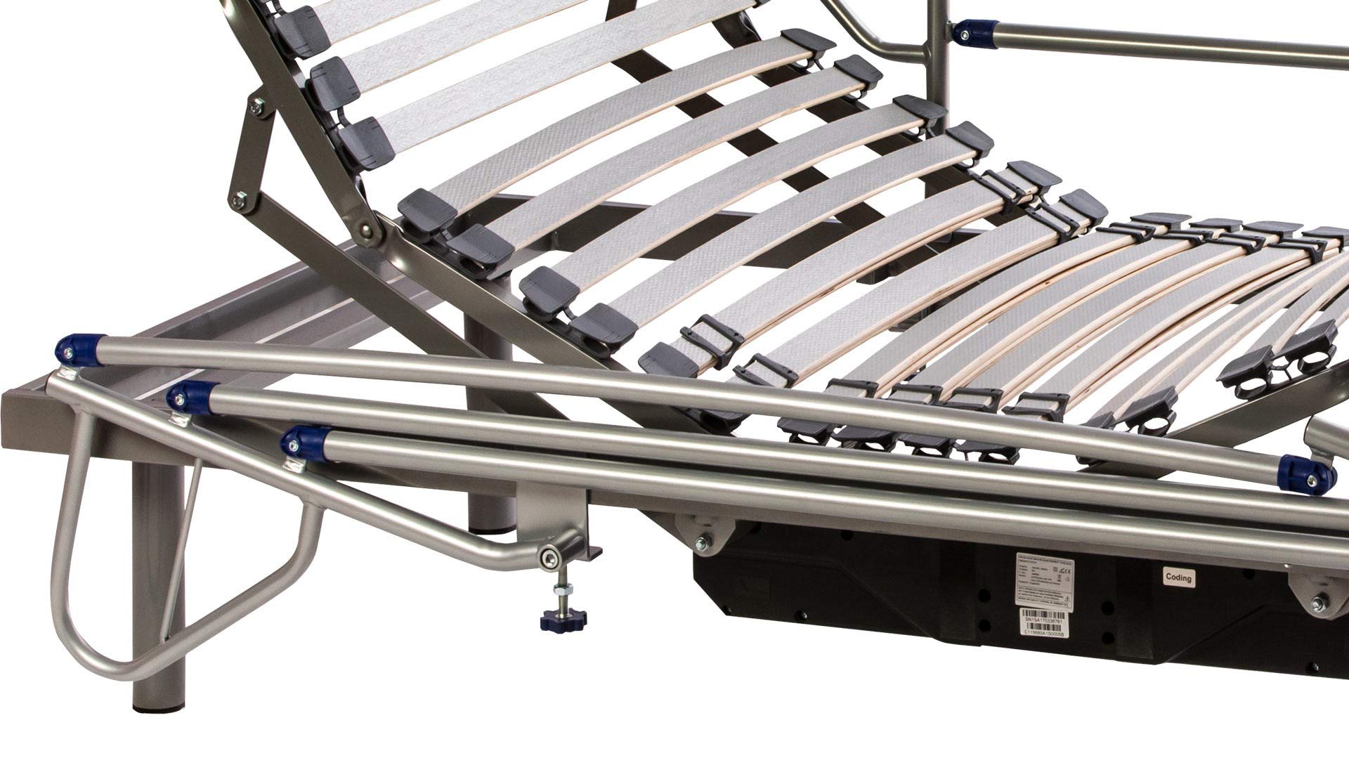 ekamia - ERIS Cama Articulada Eléctrica + Barandillas - 90cm x 190cm, Mando inalámbrico
