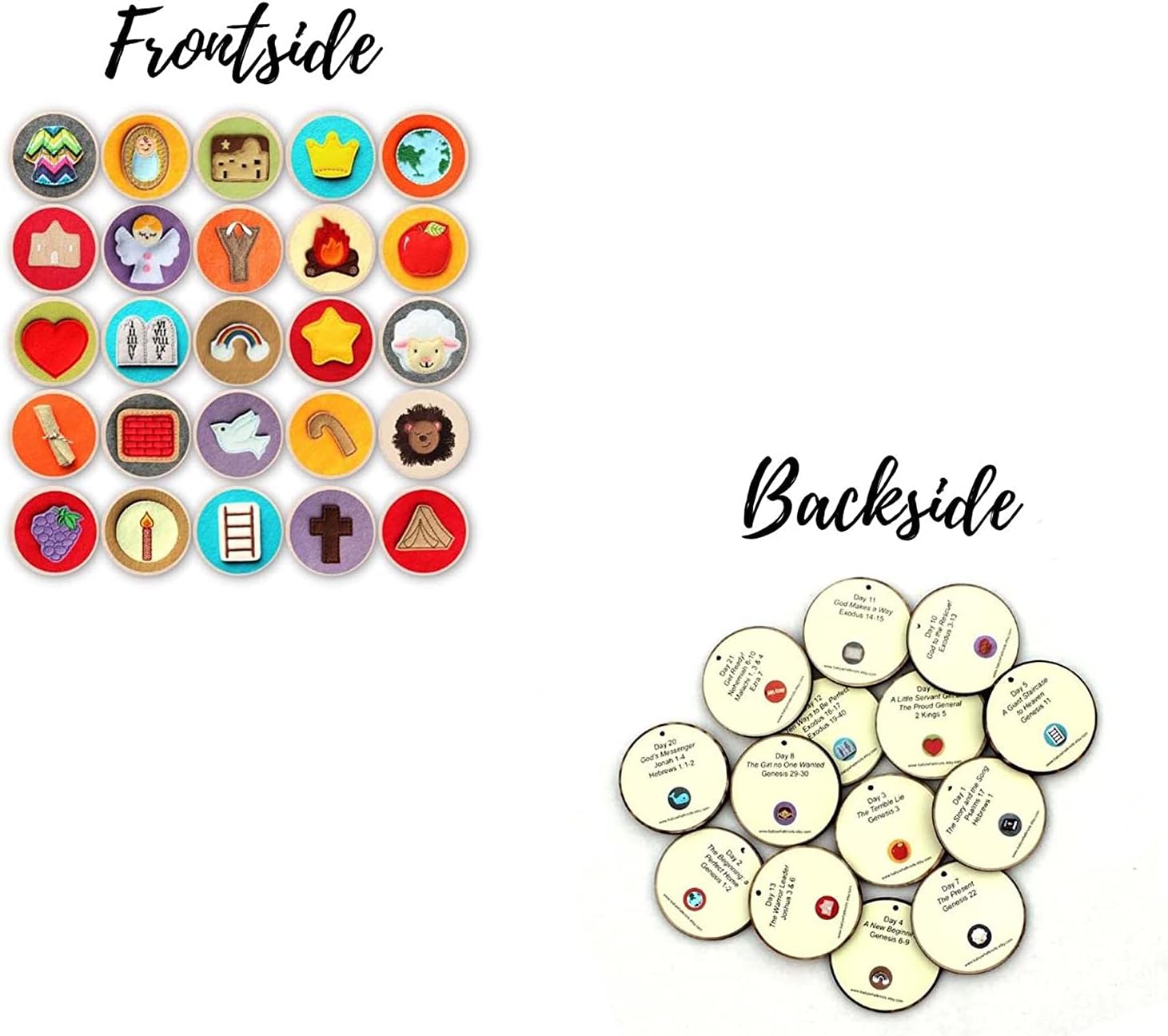 Jesse Tree Advent Ornaments corresponding with The Advent Jesse Tree (Book not Included)