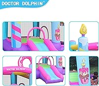 Vista 13 de Doctor Dolphin Castillo inflable de salto con túneles para niños pequeños de 3 a 8 años