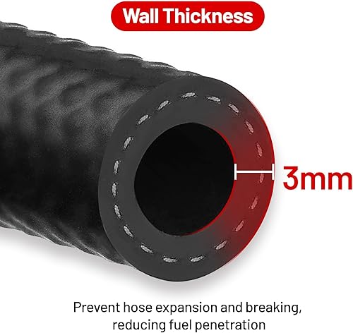 Miniatura 7 de EVIL ENERGY 38 "manguera de combustible línea bloqueo de empuje NBR caucho SAE 30R7 10FT 300PSI