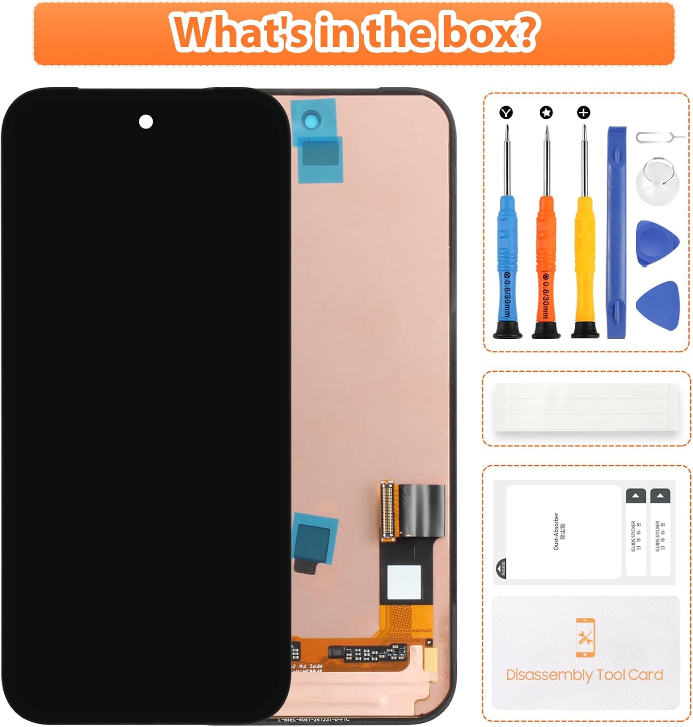 Original Screen for Google Pixel 9a 5G Screen Replacement for Pixel 9a LCD Screen GXQ96, GTF7P, G3Y12 Touch Display Digitizer Assembly Repair Parts No Frame(Black