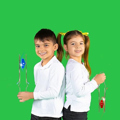 Miniatura 7 de Juego de 6 ruedas giroscópicas con luz retro con giroscopio, giro giratorio, magnético y divertido regalo para niños y niñas, 3 colores