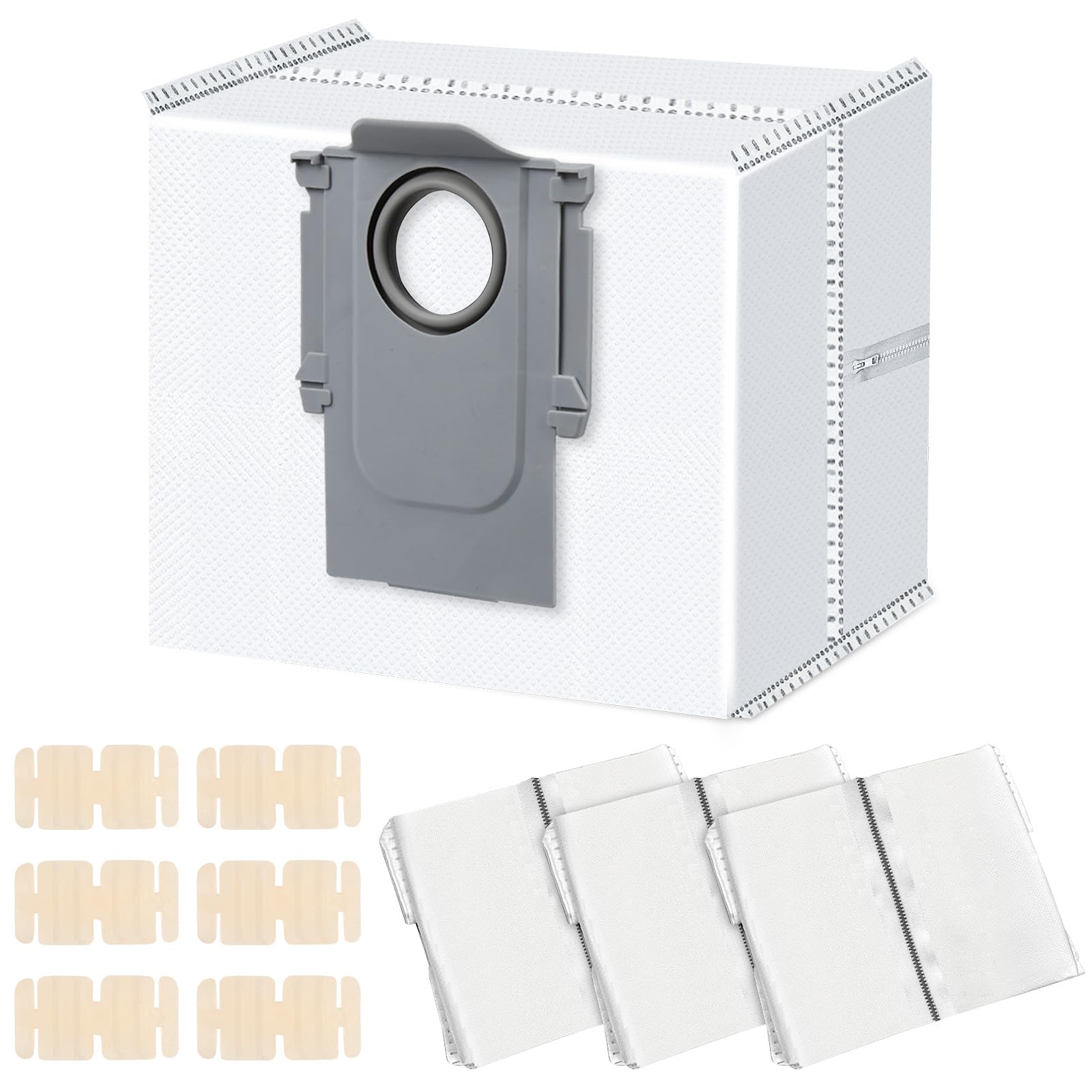 4 Stück Wiederverwendbar Staubbeutel Zubehör für Roborock Q7 L5+ / S8+ / Q8 Max+ / S8 Pro Ultra / S8 MaxV Ultra / Q7 Max+ / S7 Max Ultra / S7 MaxV Pro Ultra / Q5 Pro+ Saugroboter Mit 6 Duftblocks