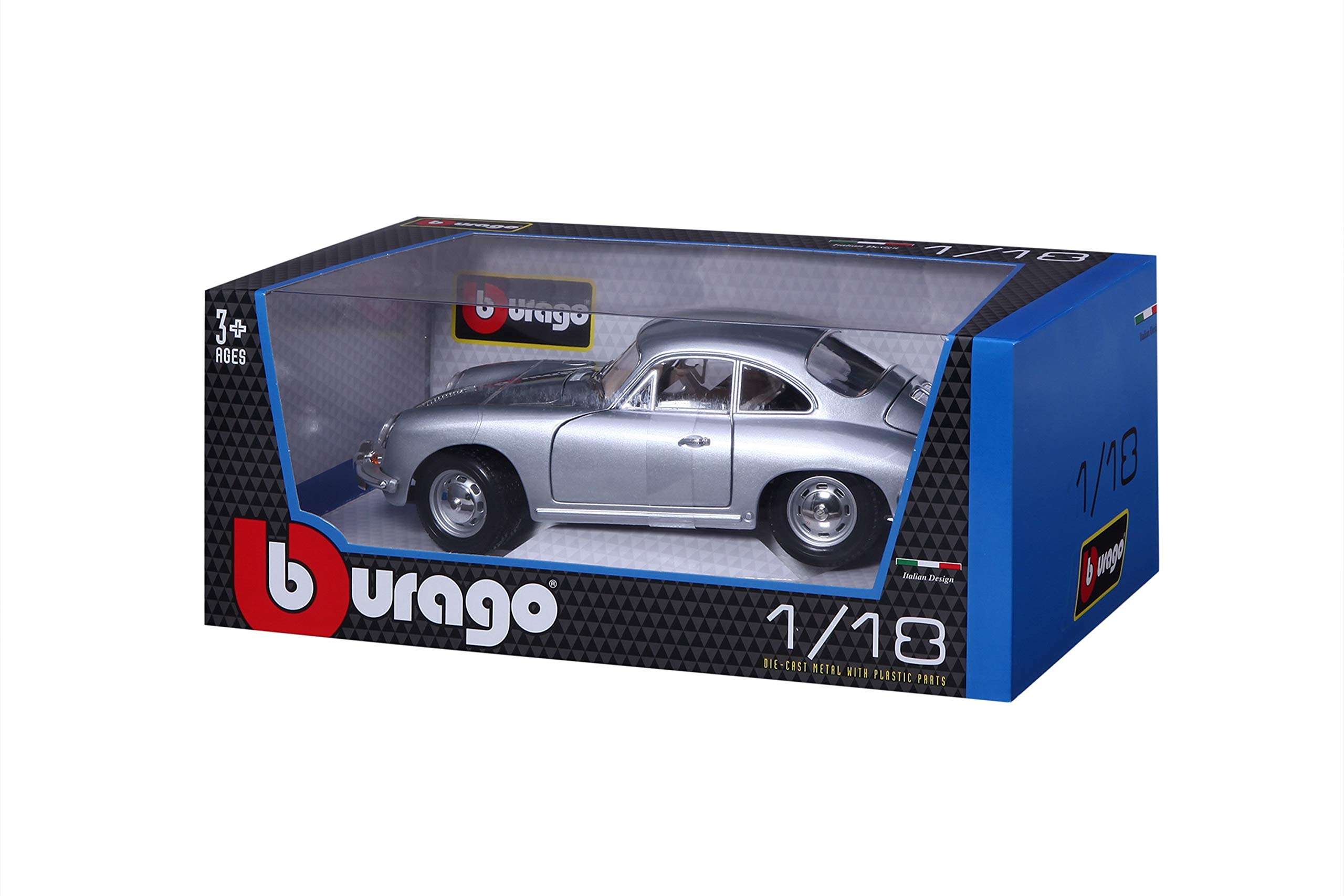 Buy Bburago 1:18 Porsche 356B Coupe 1961, Silver Online at