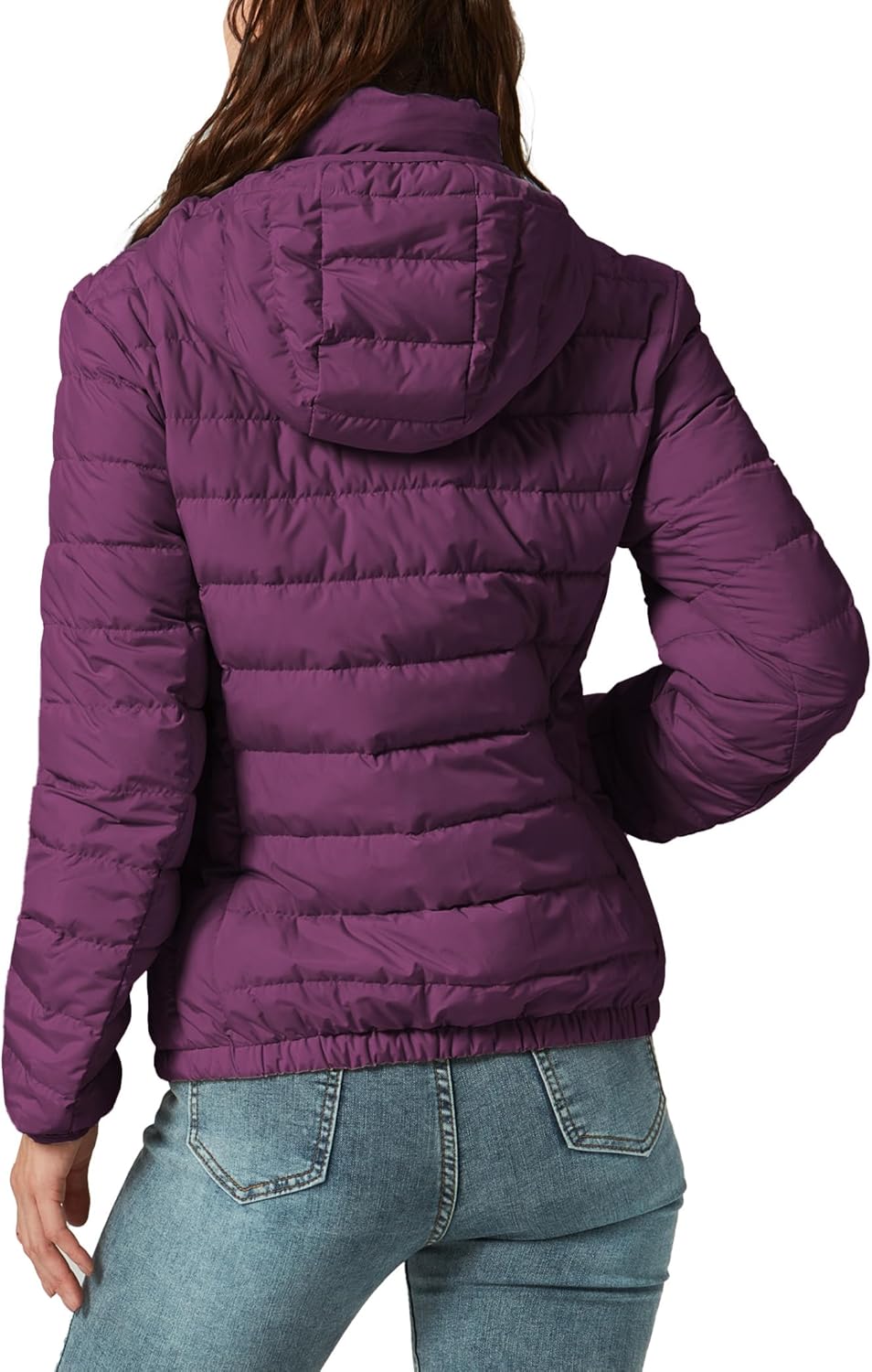 YZG Down Jacket for Women Lightweight Long Sleeve Quilted Puffer Coat with Detachable Hooded - Image 2