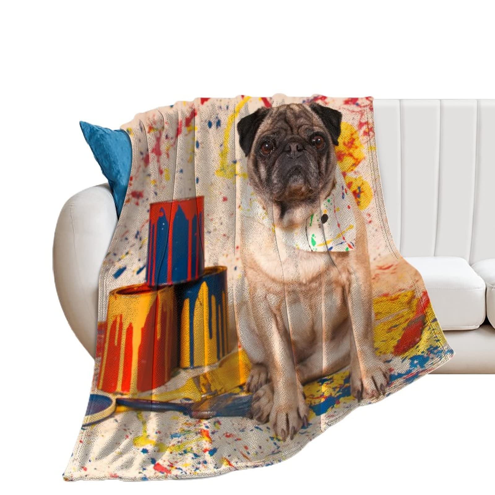 Plaid canapé bouledogue en polaire pour des soirées cocooning chaleureuses