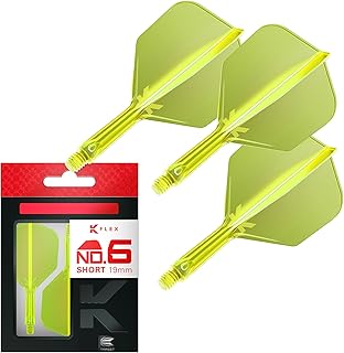 Target Darts K Flex Integrated Dart Flights And Shafts, No.6 | Pack Of 3 K-Flex - No6, Kflex All In One Moulded Dart Flight & Stem Lengths: Short, Intermediate & Medium | Professional Dart Accessories