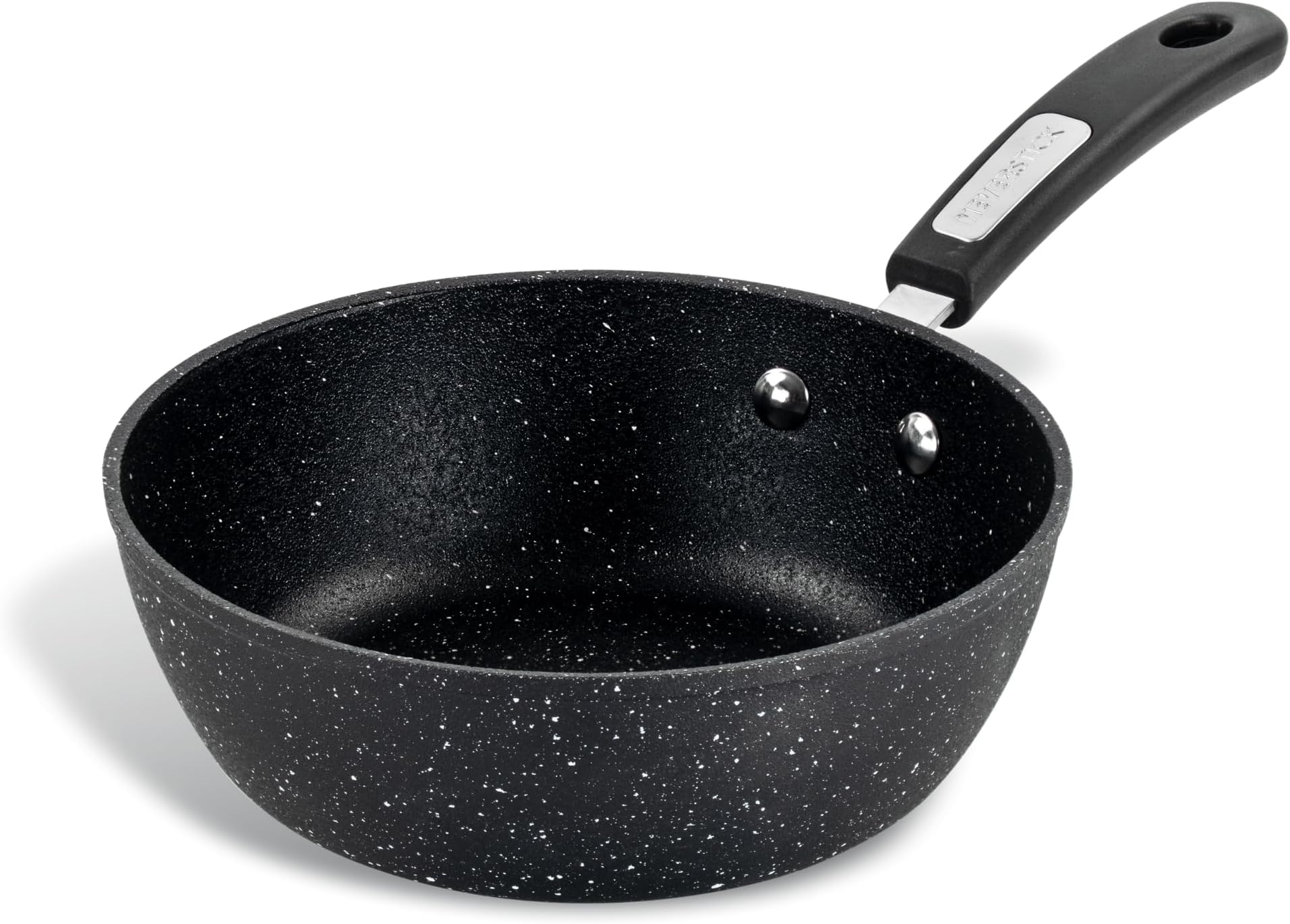 Scoville NEVERSTICK 20cm Wok Pan, Small Non-Stick Wok, Deep Stir-Fry Pan, Suitable for All Hobs Including Induction, Cool-Touch Handle, Dishwasher Safe, PFOA Free, Aluminium, Black