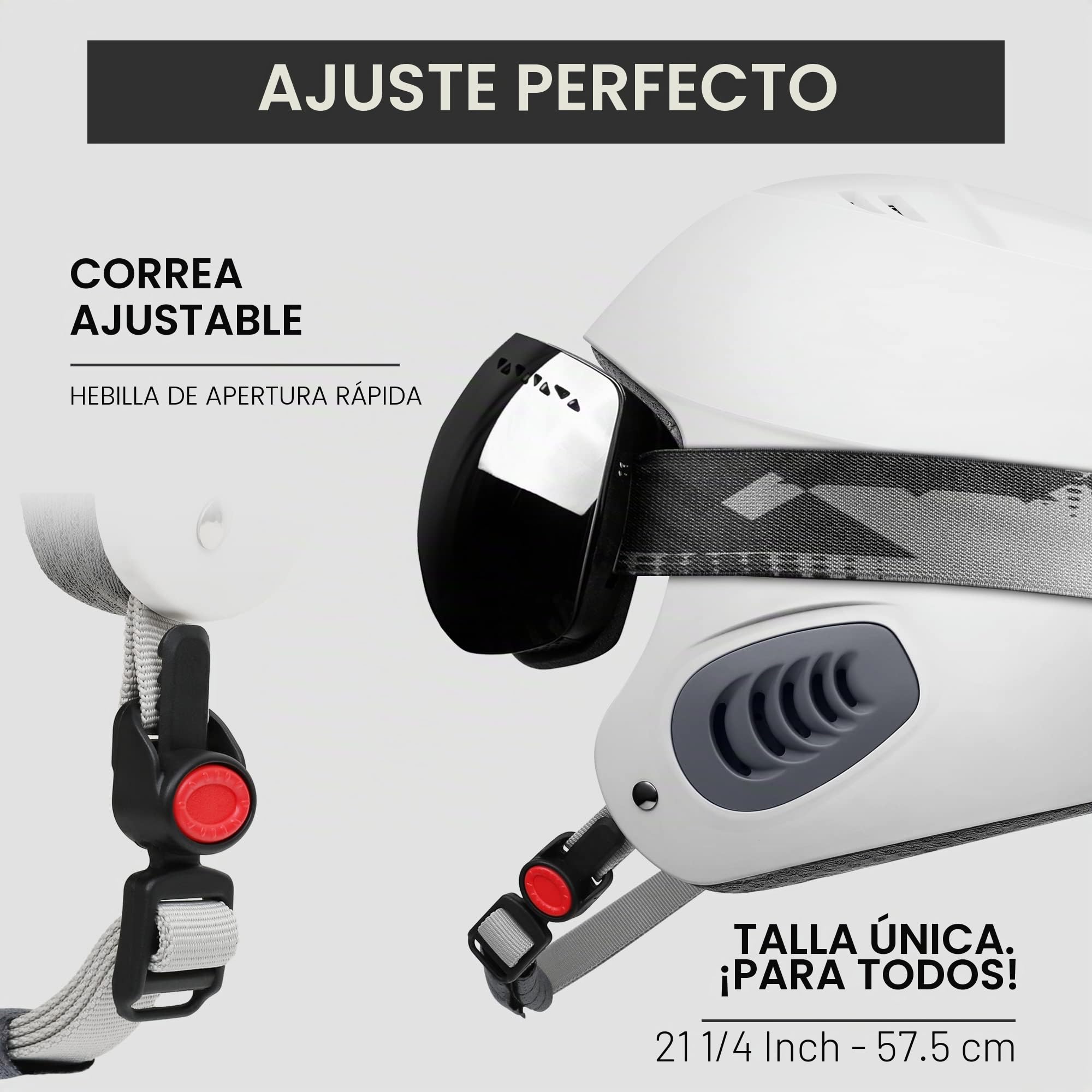 Westt Casco de esquí hombre mujer, casco de snowboard freeride y esquí de travesía, casco deportivo de nieve ligero y transpirable, blanco, única de 56-58 cm