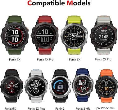 ISABAKE 26mm Quickfit Strap for Garmin Fenix 7X/6X Pro/Epix Pro 51mm
