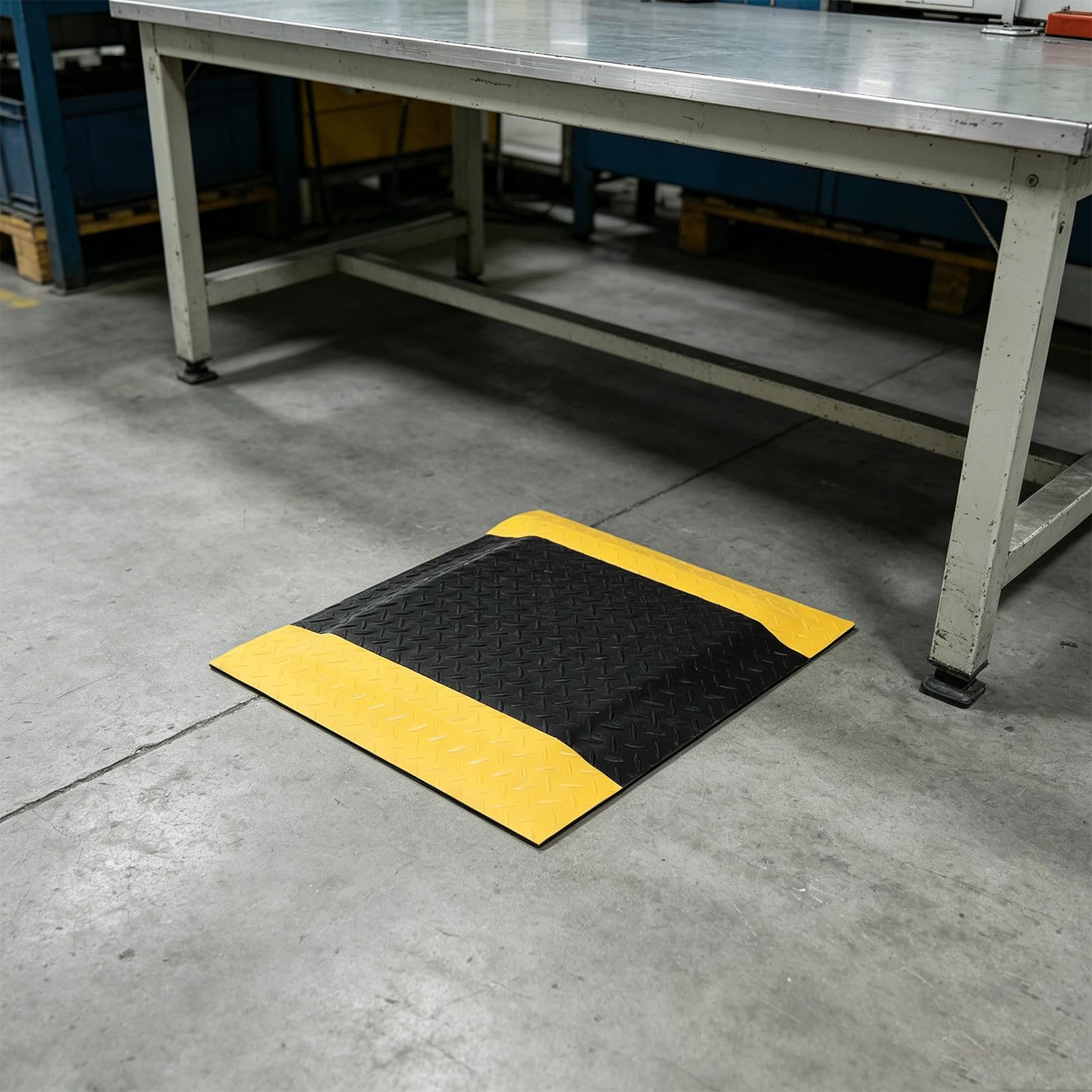 Tappeto Antistatico in Gomma Pvc Schiuma Nero, Resistente All'olio e Antiscivolo, Spessore 0,8 Pollici con Angoli Arrotondati per Laboratori e Fabbriche