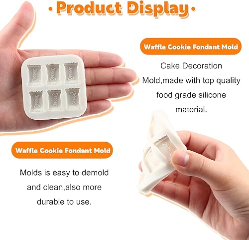 Miniatura 3 de RFGHAC Moldes de silicona de chocolate, para decoración de pasteles de galleta, para decoración de pasteles, dulces, pasta de goma de chocolate,