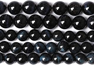 Sponsored Ad - 10mm 38PCS Natural Dark Blue Tiger Eye Stone Beads Semi Precious Energy Crystal Healing Power Loose Beads f...