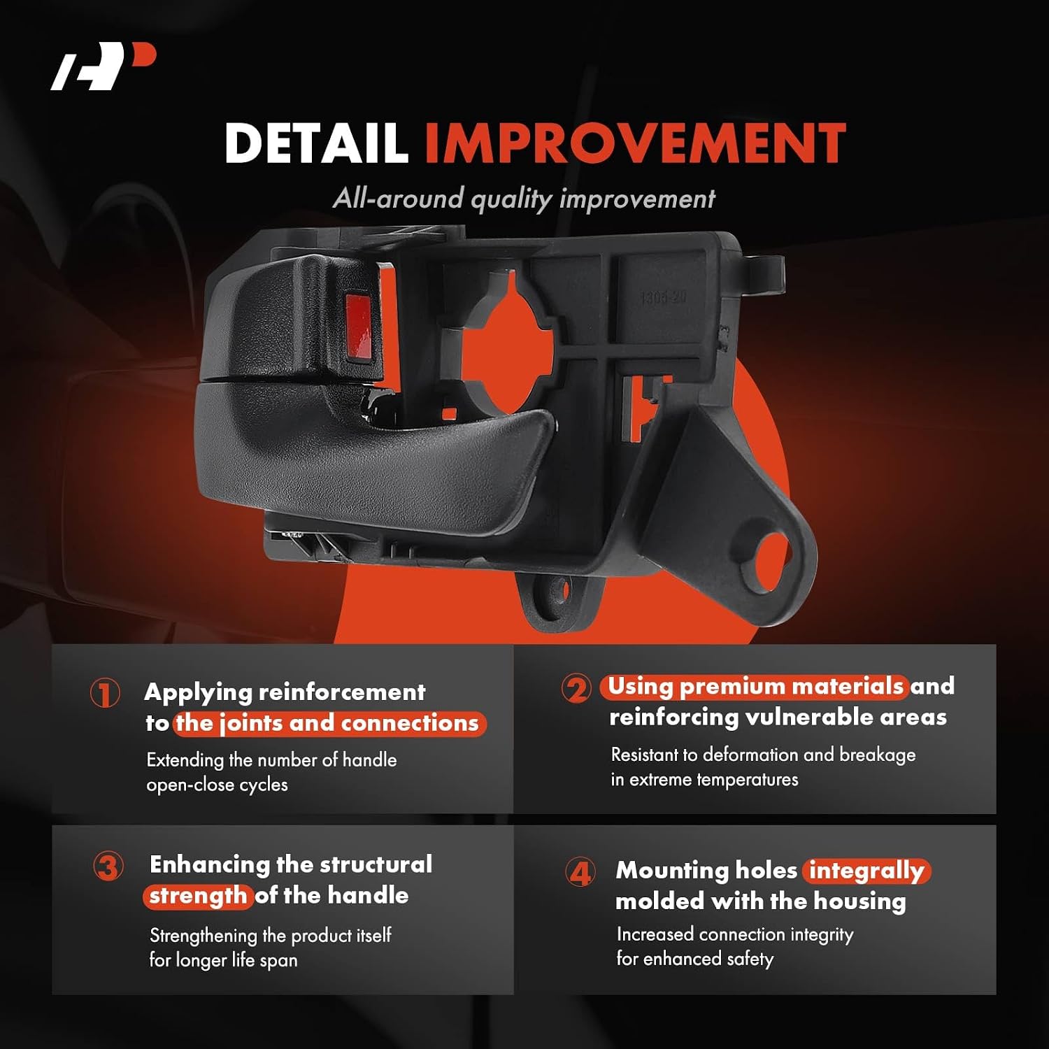 A-Premium Interior Front Driver Door Handle Compatible with Hyundai Sonata 2008 2009 2010, Matte Black Handle, Replace# 826103K520HZ