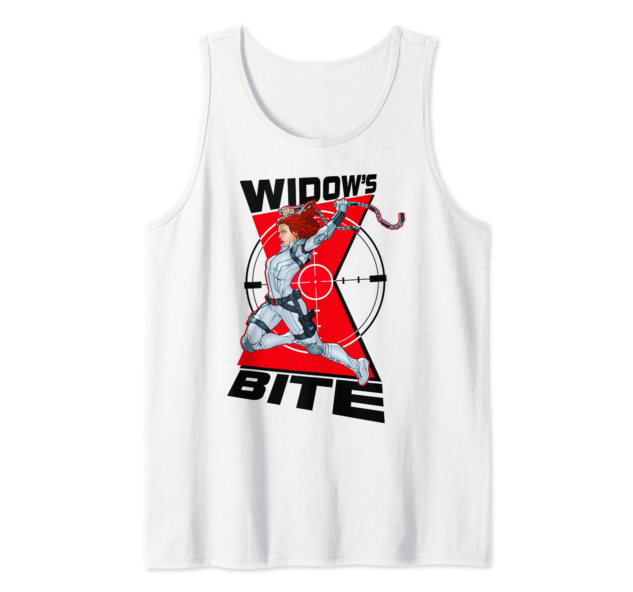 Top Black Widow Marvel avec logo Widow's Bite résistant aux lavages coupe ajustée