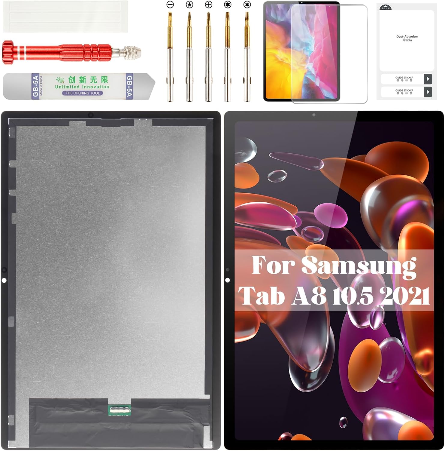 for Samsung Tab A8 Screen Replacement for Samsung Galaxy Tab A8 10.5 Digitizer Touch Screen 2021 for Samsung SM-X200 LCD Display Repair Kits SM-X205 Black 10.5"