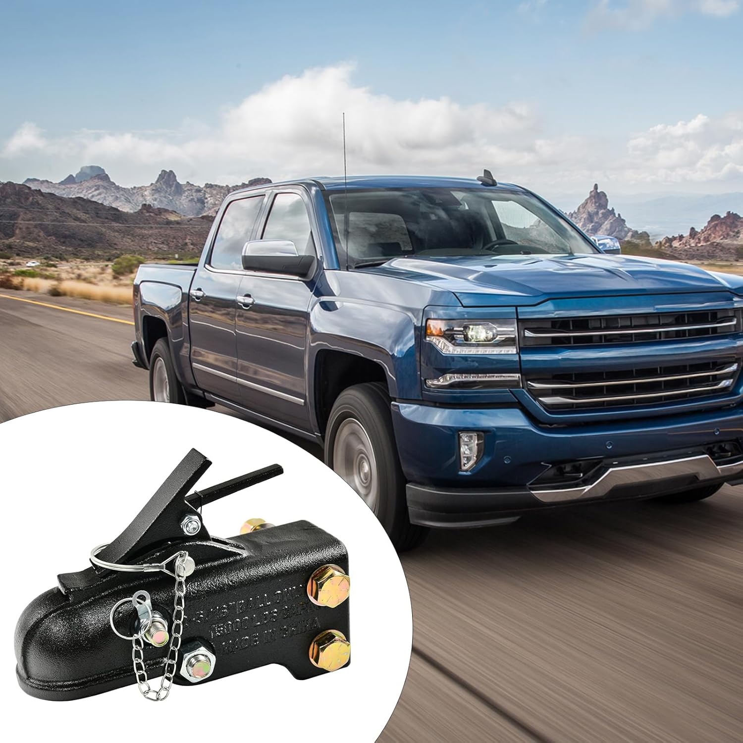 2-5/16" Inch Heavy Duty Adjustable Trailer Coupler Channel-Mount 15000 Lbs Capacity