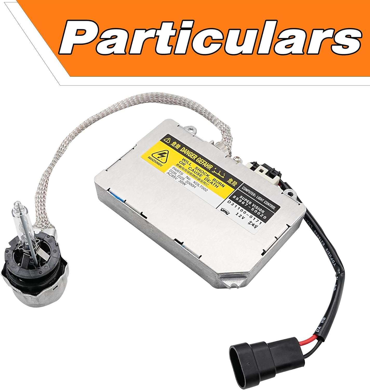 Xenon HID Headlight Ballast with D2S Bulb Compatible with Lexus IS300 ES300 ES330 LS430 SC430 RX300 RX330 RX350 |Compatible with Toyo ta Avalon Sienna Prius Celica Maz da 6 RX-8.Replace# KDLT002