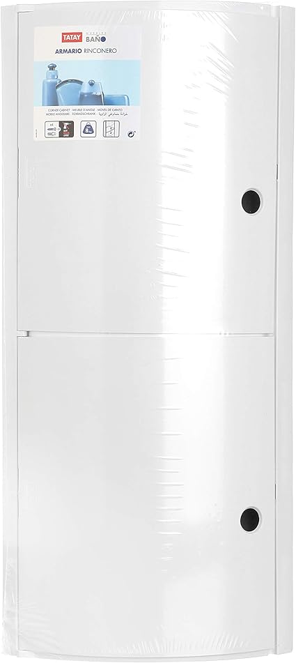 Tatay 4480102 Etagere D Angle Avec 2 Portes Plastique Blanc 20 X 20 X 62 5 Cm Amazon Fr Cuisine Et Maison