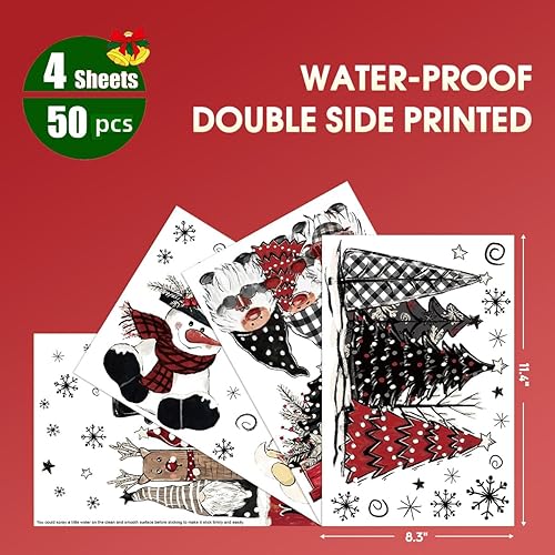 Miniatura 41 de Horaldaily 221 calcomanías de Navidad para ventana, bolas de Navidad, ramas de nieve para el hogar, suministros de fiesta, tienda, ventana