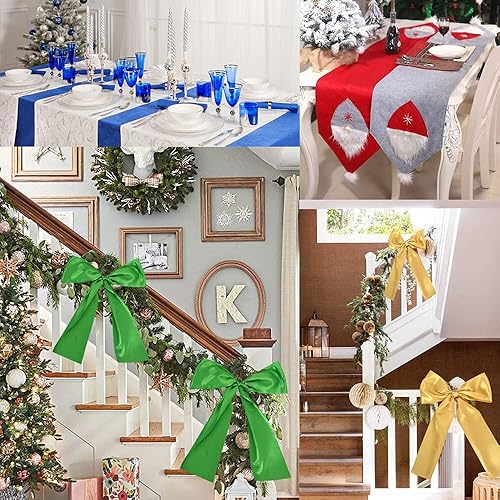 Miniatura 6 de TONIFUL Cinta de satén azul real de 4 pulgadas x 22 yardas de ancho, cinta grande de tela sólida para ceremonia de corte, kit de gran apertura,