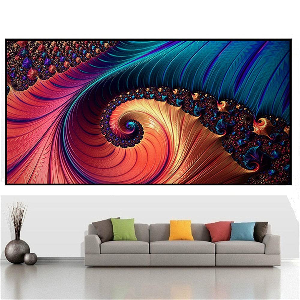 Diamond Painting Strass Abstraction de Spin 5D DIY Grand Format Carré 32x64inch pour Salon