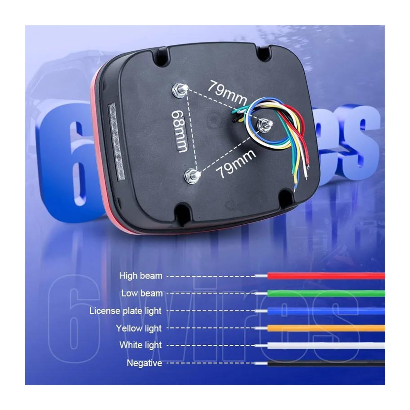FRENO TRASERA LED Luz Trasera De Freno Con Montaje Perno Remolque Para Jeep CJ YJ JK Para Wrangler Pick-up Intermitentes 3 1 Luces Marcha Atrás(1pc Brake Taillight)