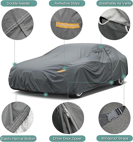 Miniatura 3 de Funda de automóvil de 16 capas para Coupe Sports Sedan impermeable para todo tipo de clima, ajuste universal Audi TT, BMW Z4, Porsche 718 Boxster
