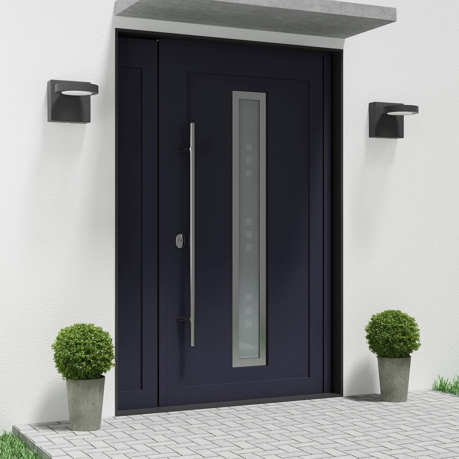 Lucande Applique LED da esterni (Moderno) colore Nero, in Alluminio lampadina inclusa applique lampada outdoor per facciata/parete terrazzo e