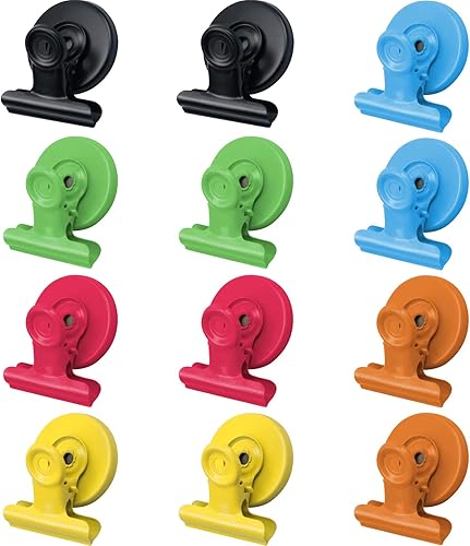 Miniatura 8 de Paquete de 12 imanes para nevera, clips magnéticos para refrigerador, resistentes y detallados, para el hogar (multicolor, 12)