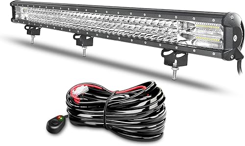 Willpower Barra de luz LED de 34 pulgadas, 468 W, haz combinado de inundación con arnés de cableado, lámparas de trabajo antiniebla, luces de