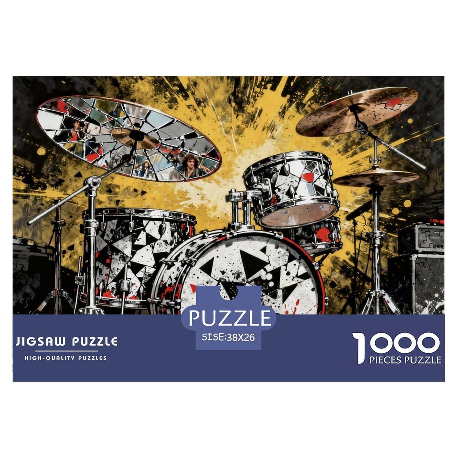 Rock Instruments Wooden Jigsaw Puzzle Waterproof 1000 Piece Puzzles for Adults Fun Educational Games