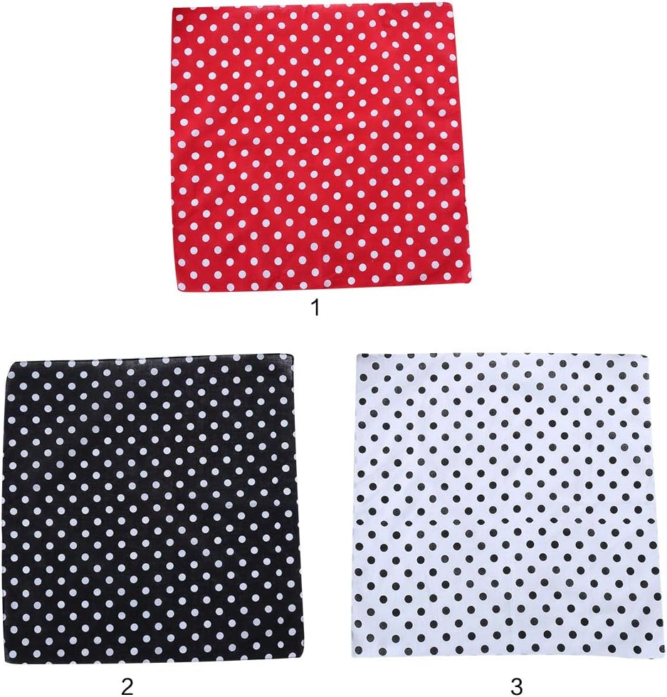 GUSENG Women Unisex Vintage Large Polka Dot Square Scarf Cotton Sport Head Wrap Bandana Multifunction Hip-Hop Dancing Wristband