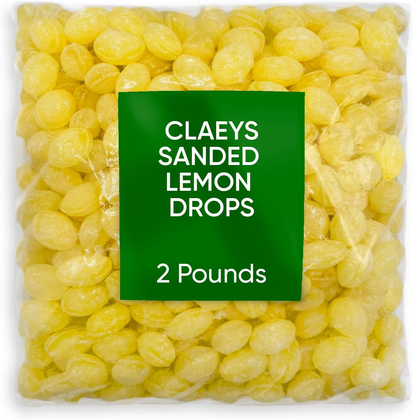 Claeys Sanded Lemon Drops Candy - Bulk Candy Lemon Drops Hard Candy - 2 Pounds - Christmas Candy – Ideal for Holidays, Sour Candy Lovers – Lemon Flavor