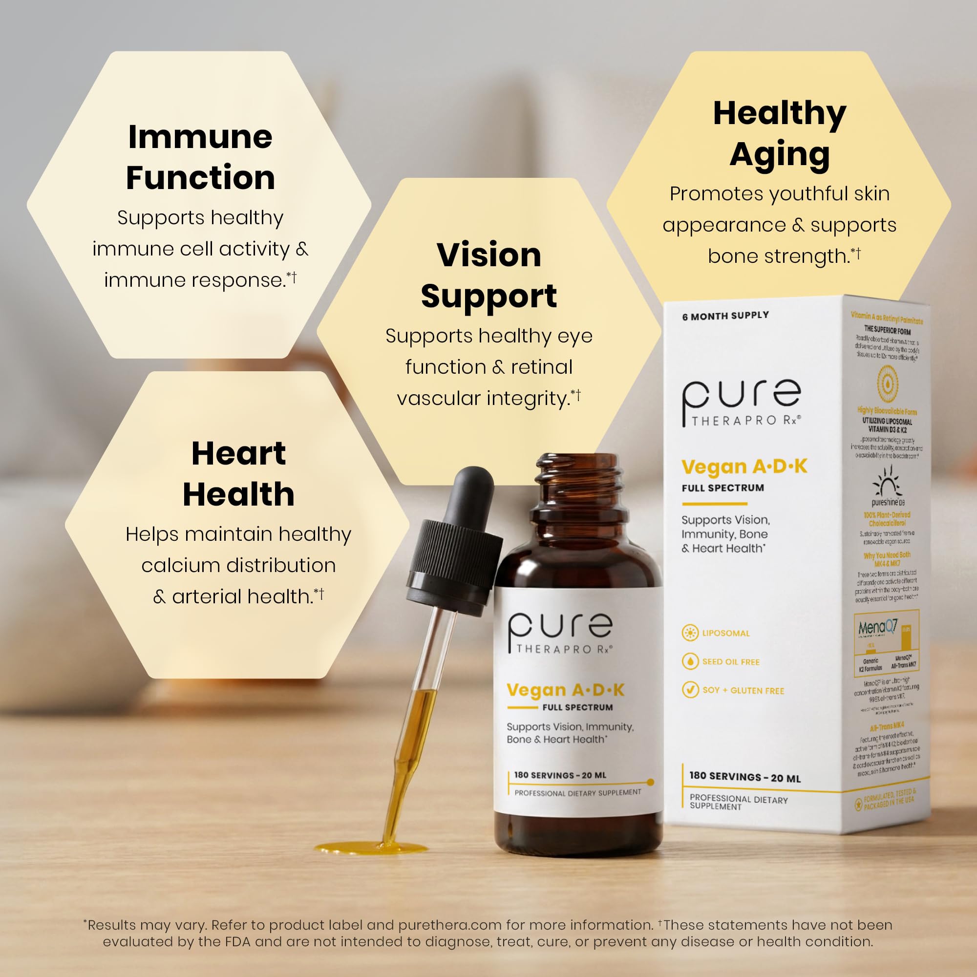 Pure Therapro Rx Vegan A-D-K Drops, Vitamin A, Liposomal D3 & K2, 20 mL — Amazon image 4