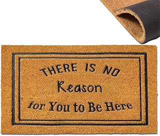 Funny Door Mat,Coir Outdoor Doormats with Heavy Duty Backing,There is no Reason for You to be Here,Welcome Floor Mat Entrance Front Rubber Mats Indoor Outdoor mats Easy to Clean Spring Patio 30”x18”