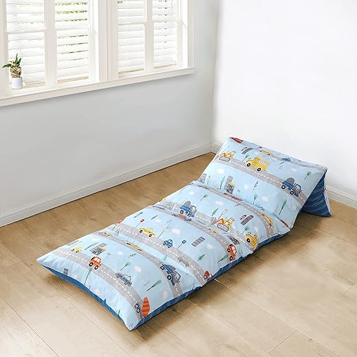 Boston Linen Co. Kids Floor Pillow Case Bed Cover Roadster Roar Lounger Cover for Kids & Pillow Lounger for Reading, Rest time and Games - Queen