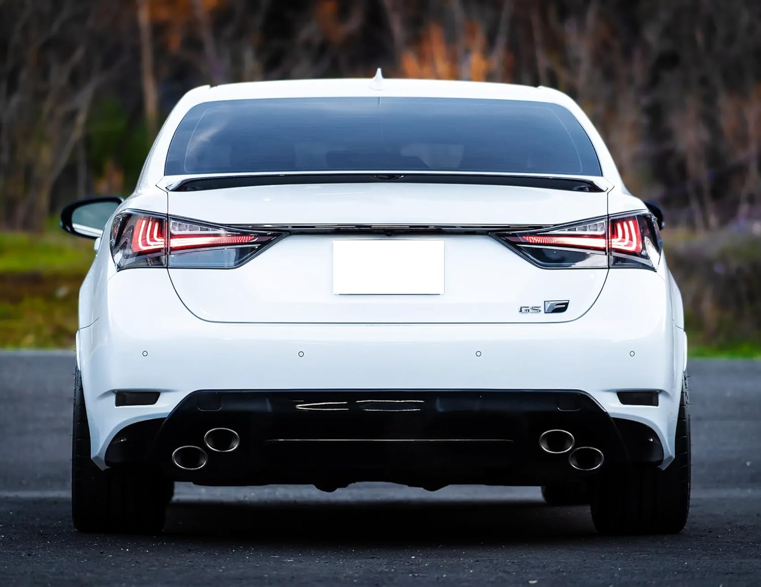 iJDMTOY Black-Out Smoked Rear Bumper Reflector Lenses Compatible With Lexus 2013-2018 ES, 2013-2020 GS, OE-Spec LH RH Assembly