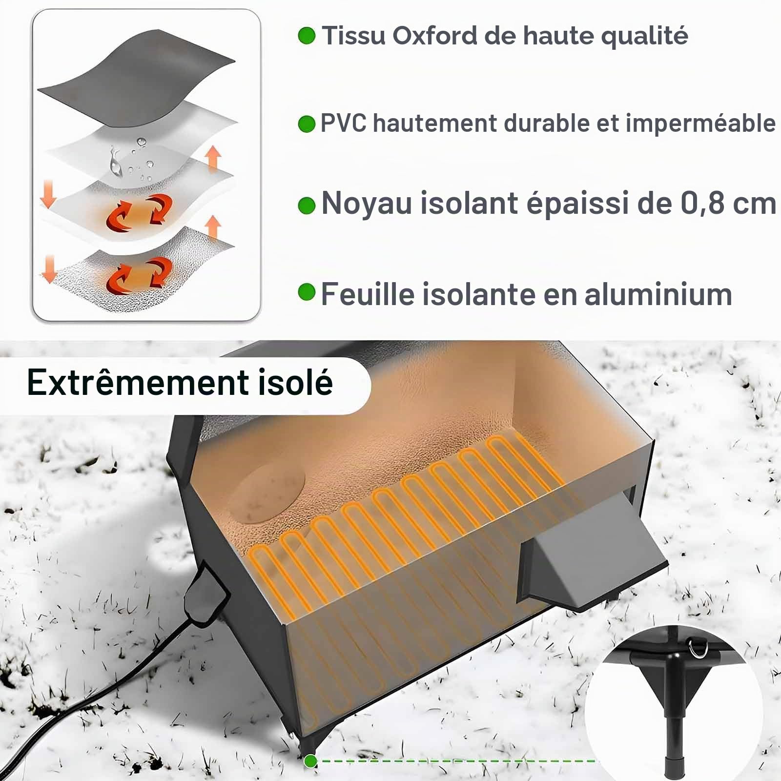 Abris de Chat extérieur isolés avec Sorties, Maison de Chat chauffée extérieure hivernale, abri isolé entièrement isolé pour Chats L