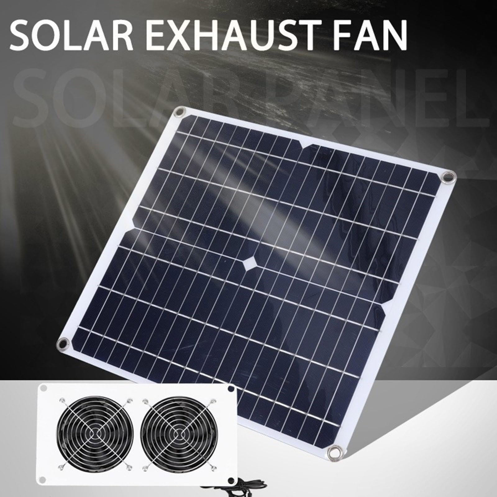 Ventilateur d'échappement flexible à énergie solaire - Dispositif de contrôle de la température pour camping-cars, bateaux, poulaillers et tanières - Ventilation extérieure solaire