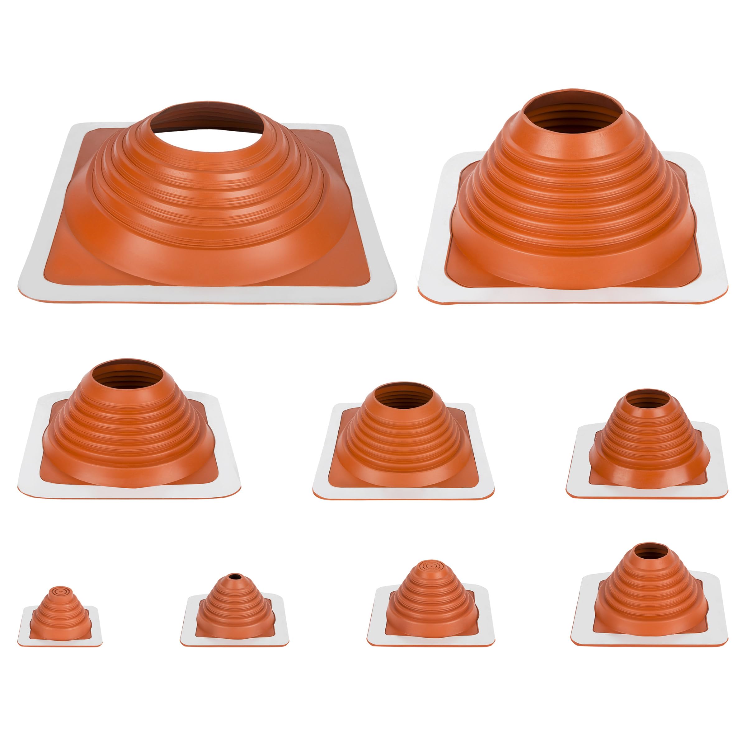 Parotec Solin de Toit - Passage du Toit - Flexible - Fabriqué en Silicone - Résistant aux Hautes Témperatures - Universel -Tuile Métallique - Diamètre de 6 à 70 mm