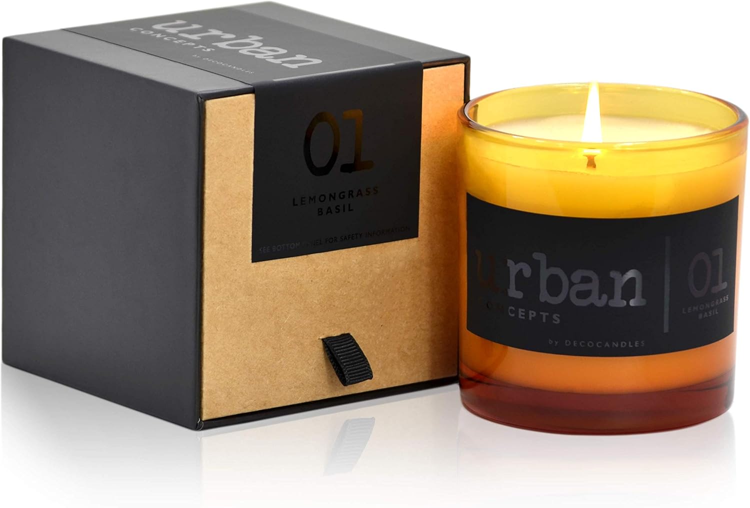 Urban Concepts by DECOCANDLES - Santal - Highly Scented Soy Candles Gifts for Women & Men - Long Lasting Luxury Glass Jar - Hand Poured in USA (9 Oz.)